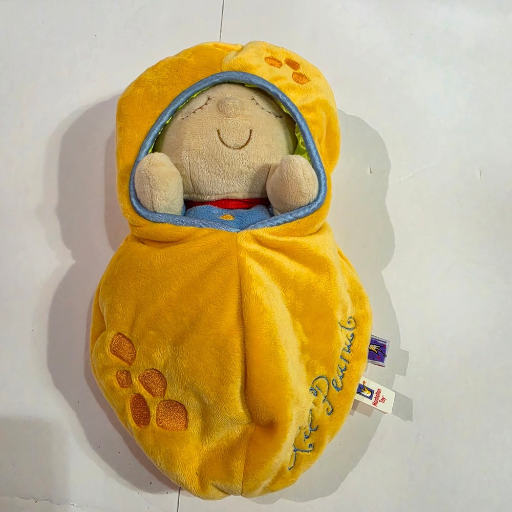 Manhattan Toy Snuggle Pods Lil' Peanut Plush Soft First Baby Doll Yellow Shell